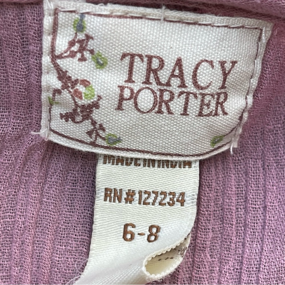 Tracy Porter Tank Top Boho Mauve/Pink Crochet Babydoll Women’s Size 6-8 EUC - Picture 10 of 15